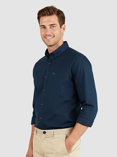 Image of Beyoung Oxford Cotton Shirt for Men | Premium Oxford Fabric | Regular Fit | Button-Down Collar