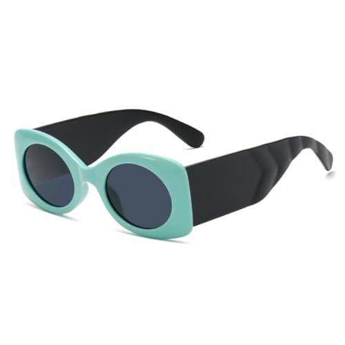Lunettes de soleil punk ovales pour femmes et hommes coloris bleu-gris
