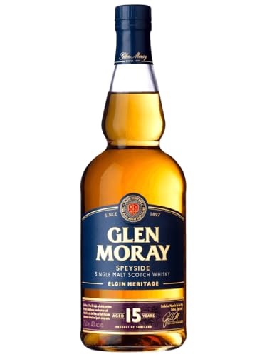 Glen Moray 15 Jahre | Schottischer Single Malt Whisky aus der Speyside | mit Geschenkverpackung | 1...