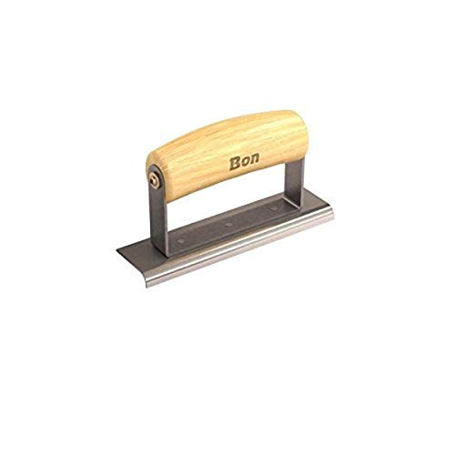 Bon 12-436 6-Inch by 1-1/2-Inch Stainless Steel Concrete Sidewalk Edger with 1/4-Inch Radius and 3/8-Inch Deep Wood Handle