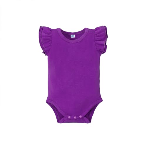 Image of LYSMuch Toddler Baby Girls T Shirt Ruffle Sleeveless Kids Cotton Tshirt Solid Color Blouse