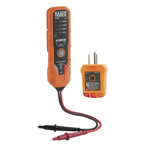 Klein Tools ET40VP GFCI Receptacle Tester and AC/DC Voltage Tester Kit