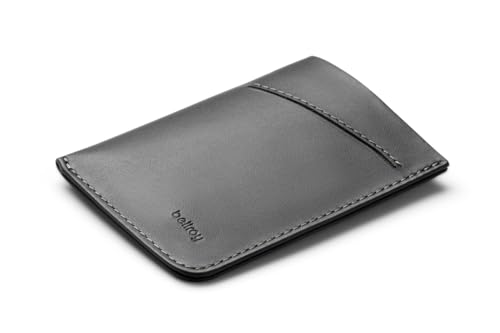 Bellroy Card Sleeve (Premium Leather Card Holder or Minimalist Wallet Holds 2-8 Cards or Business Cards Folded Note Storage) - CharcoalCobalt