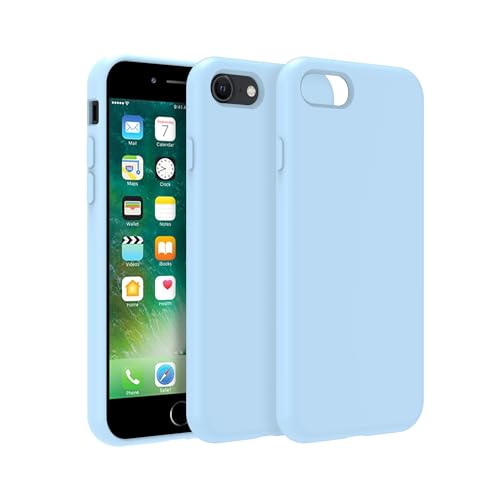 Image of iPhone SE /8 /7 Case Silicone,Soft Microfiber Lining(New Sky Blue)