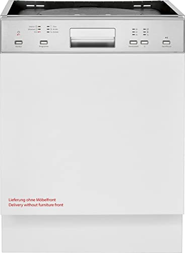 Bomann GSPE 7414 Einbau-Geschirrspüler, teilintegrierte Ausführung, 60 cm, 12 Maßgedecke, 6 Programme, LED-Kontrollanzeigen, inox