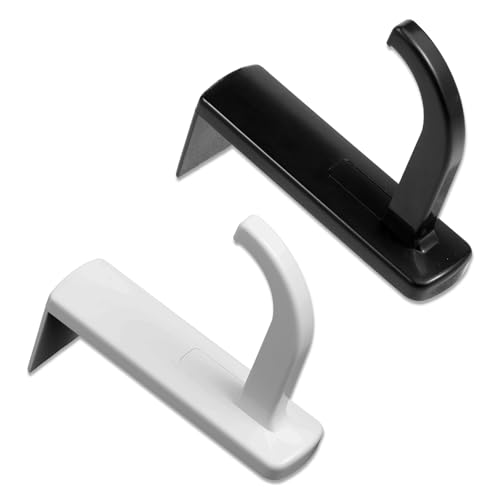 2pcs Monitor Headphone Stand Hook Headset Holder Hanger Adhesive Gaming Earphones Hanger Stick-on Support for Computer Over Ear Earphone Monitor Screen Edge Wall Mount Gaming Desk Accessories