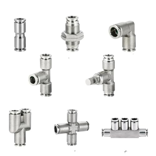 Raccord inox 304 pneumatique PY 8mm pour systèmes industriels