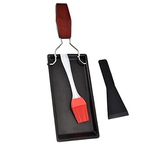 MUSISALY 1Set Sturdy Non Stick Comal Griddle Pan with Handle for Bbq Steak and Grilling Durable Construction for Kitchen Use for Outdoor and Indoor Cooking