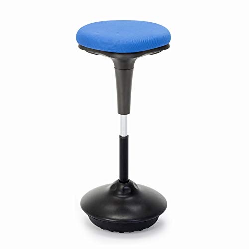 Intimate WM Heart Ergonomischer Arbeitshocker, Bürohocker, Ergonomische Stehhilfe, Höhenverstellbarer 360° drehbar Hocker, Bürostuhl mit rutschhemmender Standfläche & Kippschutz (Blau) Cover