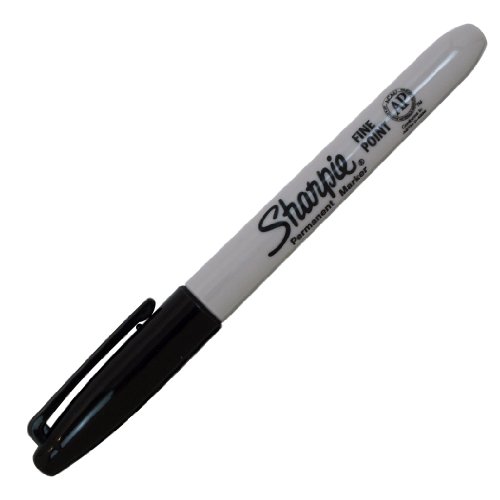 Sharpie Permanent Markers, Fine Point, Box of 12, blk