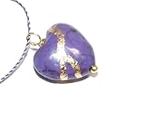 Kintsugi Petite Purple Howlite 1/2' Broken Heart Mended with 23k Gold, Cord Necklace