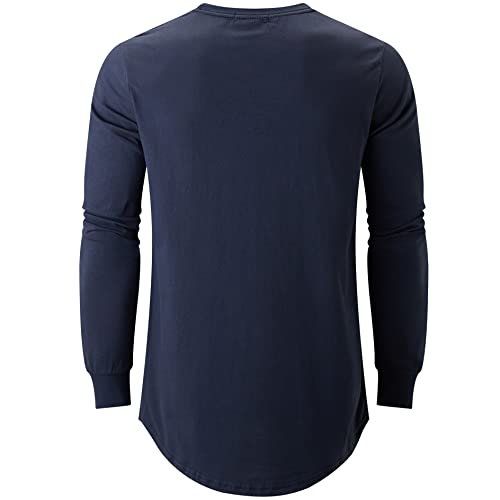Image of KLIEGOU Men's 100% Cotton Longline T-Shirt, Pre-Shrunk Soft
