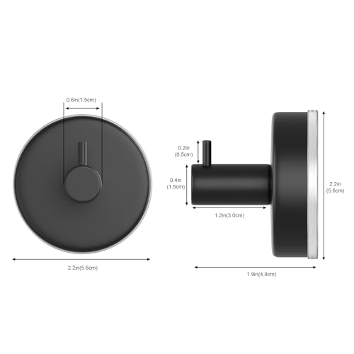 Image of HUFEEOH Suction Cup Hooks for Shower, 4 Pack Removable Towel Holder Wall Hooks for Inside Shower, No Drill Towel Hooks for Bathroom Hanger Wall Mount (Black)