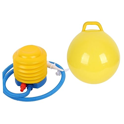 BRIGHTFUFU 2Pcs Inflatable Bounce Ball with Handles for Jumping Balls Ball Pump Easy to Inflate Fun Indoor Outdoor Play Enhances Coordination Balance