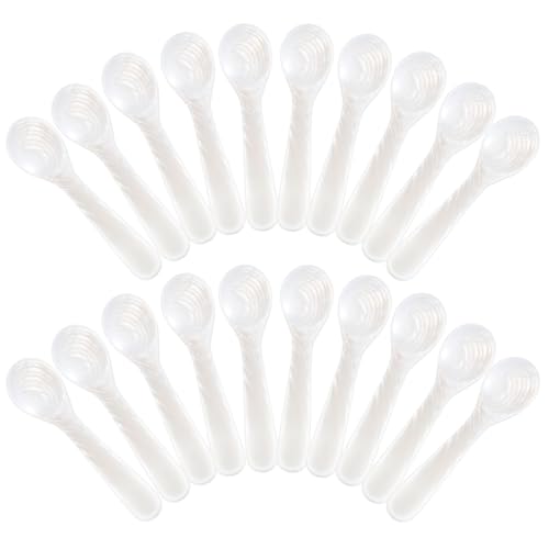 Image of Patelai 20 Pieces Mother of Pearl Caviar Spoons Round Handle, 8cm /3.15 Inch | Handcraft Pearl Spoon for Egg, Ice Cream, Coffee, Elegant Serving in Kitchen and Restaurant, Natural Shell Luster