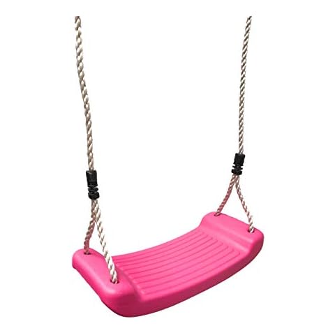 Children Kids PINK Plastic Moulded Swing Seat with adjustable Rope suits Climbing Frames Swing sets Cover