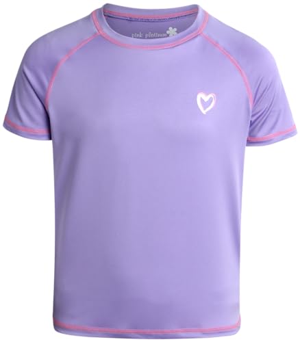 Pink Platinum Girls Rashguard - UPF 50+ Sun Protection Quick Dry Short Sleeve Swim Shirt Rash Guard for Girls (Sizes: 2T-16)3