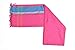 Women's Tartan Scarf Kikoy Beach Wrap Shawl 100% Hand Combed Cotton (Pink & Blue)