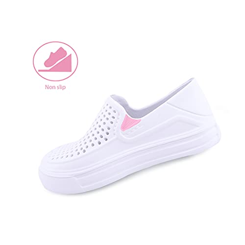 Toddler Unisex-Child Garden Clogs Slip-On Water Shoe Slip On Breathable Sneaker For Toddlers Lightweight Close Toe Sandals Quick Dry Clog For Boys And Girls Beach Sandals Winter Shoes (White, 8) #TOP4