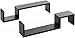 Greenco Set of 2 Decorative S Wall Mounted Floating Shelves- Espresso Finish