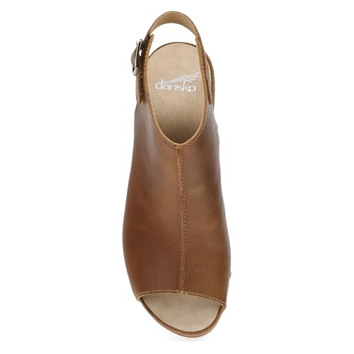 Image of Dansko Lizzy Peep-Toe Booties for Women - Linings from Recycled Materials and Leather for Breathability- Lightweight Rubber Outsole for Long-Lasting Wear