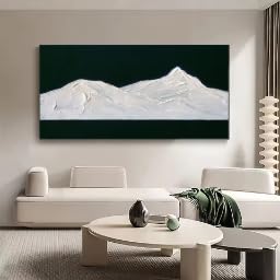 Peinture murale minimaliste noir et blanc pour salon moderne et bureau épuré