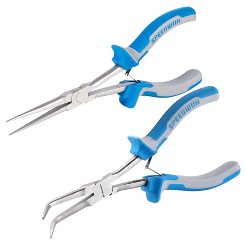 Image of SPEEDWOX 2PCS Long Reach Needle Nose Pliers & Bent Needle Nose Pliers Set