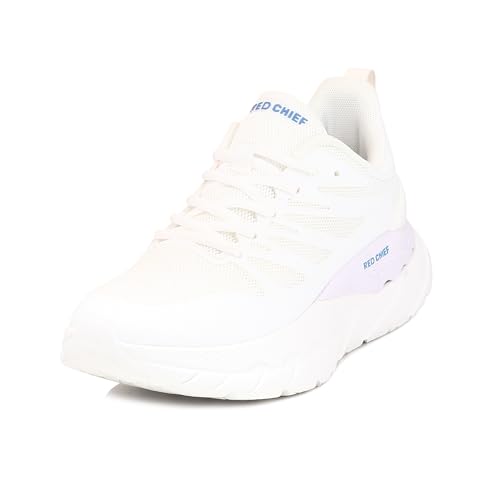 Red Chief Running Shoes for Men | Sports Shoes for Men | White | Fashionable Branded Shoe | Air Mesh Fabric (R1737)