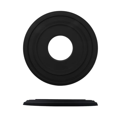 Image of HEVSTIL Black Ceiling Medallion 12 inchOD x 3.94 inchID, PU Light Fixture Cover | PU material, black finish, 12 inch OD, 3.94 inch ID, lightweight, easy install, for chandeliers, ceiling fans, modern decor