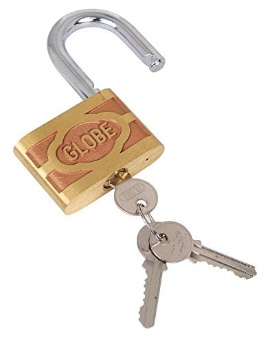 Imported Globe Original 38mm Hardened Pure Brass Locks with Free 3 Keys - Gold (1.5 INCH) - 1 No