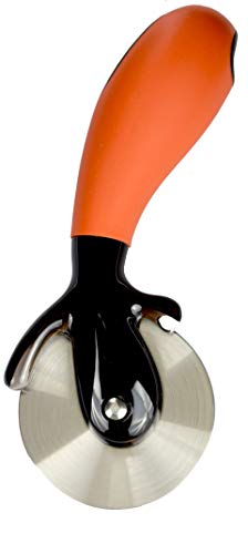 70709 Uniware Professional Non-stick Kitchen Gadgets with Weighted Handle and Integrated Tool Rests (Pizza Cutter, Orange)