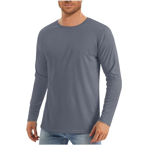 Sun Protection Clothing Men Breathable Quick Dry Long Sleeve Shirts UPF 50 + Moisture Wicking Tee Casual Workout Summer