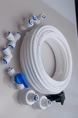 Kit Universale Tubo Acqua 10m Per Filtro RO E Frigorifero: Raccordi A Innesto Rapido 1/4'' (6,35mm) Con Valvola E Tagliatubo - 2