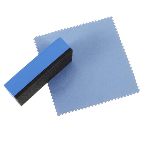 FUNOMOCYA Crystal Coated Sponge Block 2pcs Set for Car Wax Applicator Pad Automotive Detailing Kit Polishing Pads and Buffing Pads