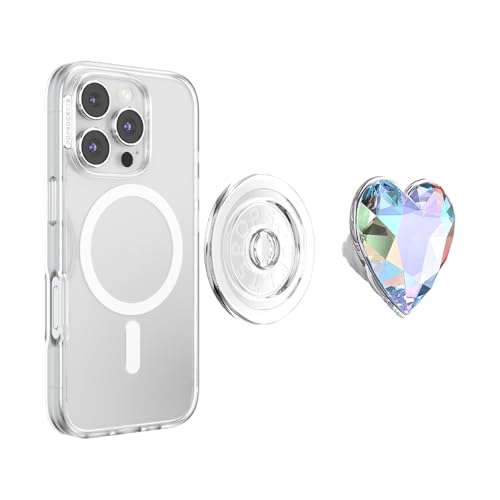 Image of PopSockets Phone Grip for MagSafe, Magnetic Holder, Phone Stand, Heart - Dichroic Heart