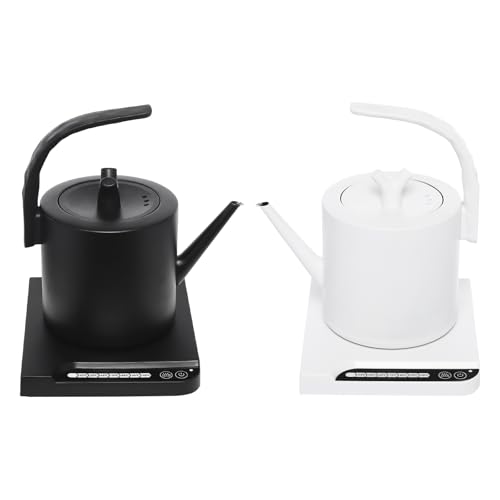 Bollitore elettrico in acciaio inox, 1 litro, regolatore di temperatura per tè e caffè con riscaldamento da 1000 W, adatto per bevande calde (nero)