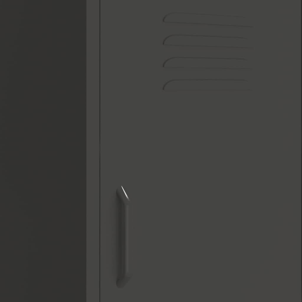 vidaXL Lagerschrank Sideboard Kommode Anrichte Stahlschrank Schrank Beistellschrank Mehrzweckschrank Bücherschrank Standschrank Anthrazit 42,5x35x101,5cm Stahl