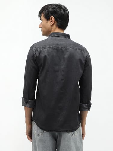 Image of Urbano Fashion Men's Regular Fit Full Sleeve Washed Denim Shirt