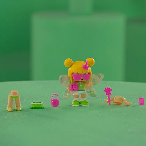 Pinypon Fée Magique (PNY76000) Figurine avec Ailes réversibles décorées de Paillettes sur Les 2 Faces dorée et Bleue, Comprend des Accessoires et des pièces interchangeables sur Le thème de l'été, +4 – vue 7