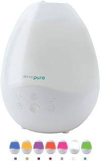 [2020 Upgrade] InvisiPure Luna Cool Mist Humidifier - Top Fill + Essential Oil