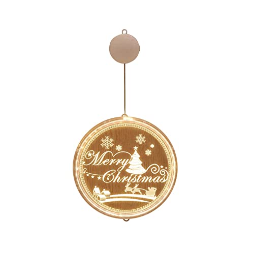Lumière de Fenêtre Décorative de Noël,Décoration de Noël LED Guirlande Lumineuse Fenêtre Suspendue 3D Chaîne Lumière Lanterne De Noël Arbre De Noël Suspendus Lumières(Merry Christmas) Cover
