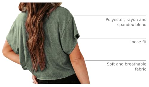 Image of UNCLECAT Womens Cropped T Shirts Summer Basic Short Sleeve Crop Tops | Crew Neck, Cute, Solid, Loose Fit, Casual, Going Out, Trendy Clothes, Daily Wear, Workout, Vacation