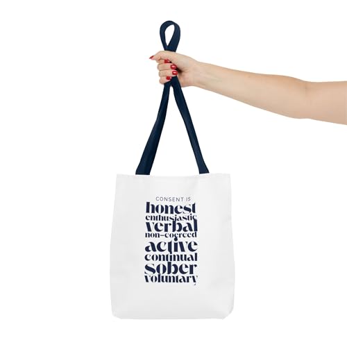 Consent Is Tote Bag – Bold Feminist Cotton Canvas Shoulder Bag, Reusable & Durable | 13x13, 16x16, 18x184