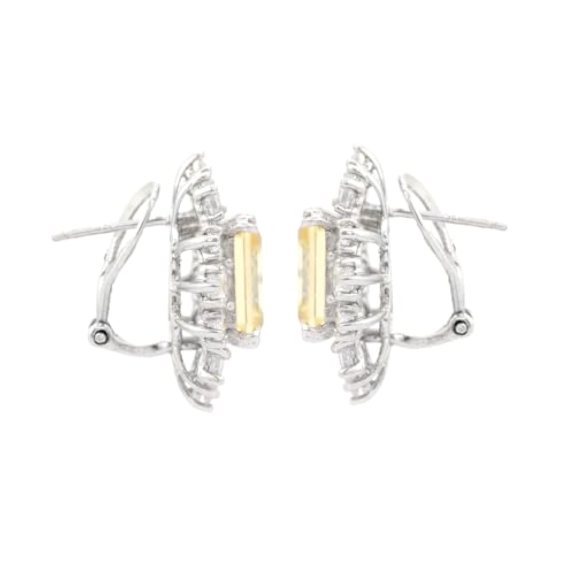 Yellow American Diamond Spike Earrings with Sparkling CZ Crystals