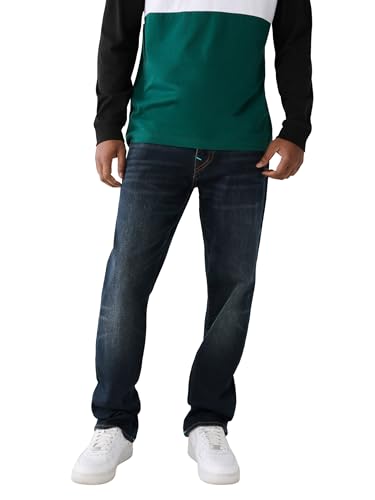 True Religion Men's Ricky Single Needle Straight Flap Jean