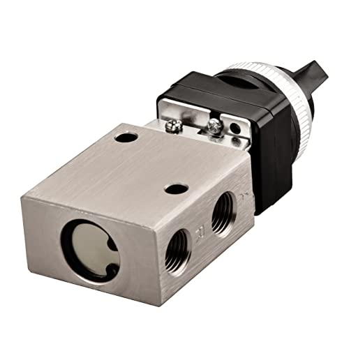 Image of Heschen Pneumatic Selective Knob Mechanical Air Valve, JM-05, 3 Way 2 Position, PT1 /4'', Normally Closed