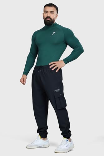 Image of Men Full Sleeves Slim Fit Compression High Neck Sports and Gym Tshirt