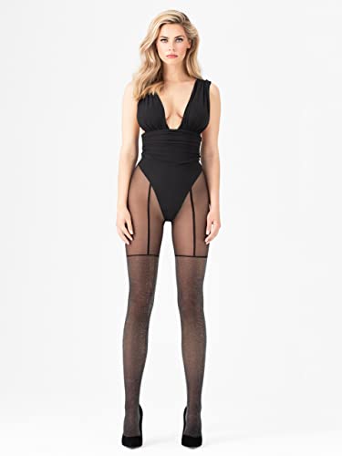 Fiore Faux Thigh High Over Knee Mock Suspender Stockings Tights3