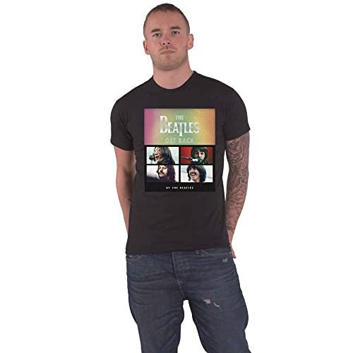 The Beatles T Shirt Get Back Album Faces Gradient Official Mens Black XX-Large