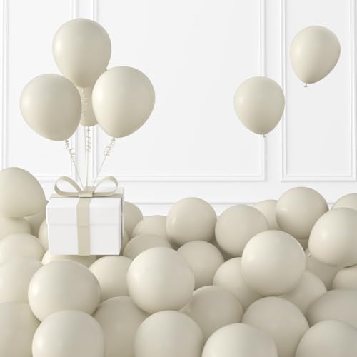 Image of KALOR Retro White Sand Balloons,100 Pcs 5 Inch Mini Matte Latex Balloons for Balloon Garland Arch, Birthday Decoration, Wedding Party, Baby Shower Decorations